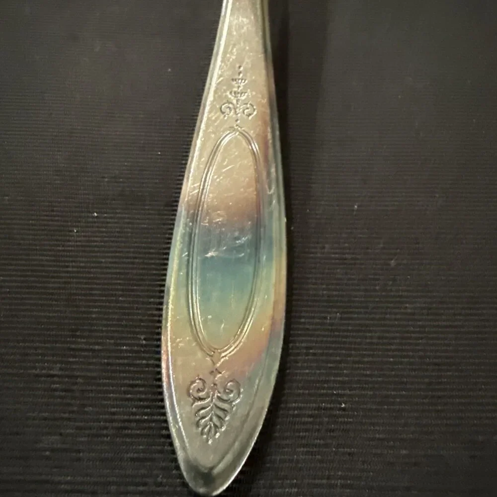 SERVING SPOON Vintage Oneida Community Silverplate Adam Monogramed